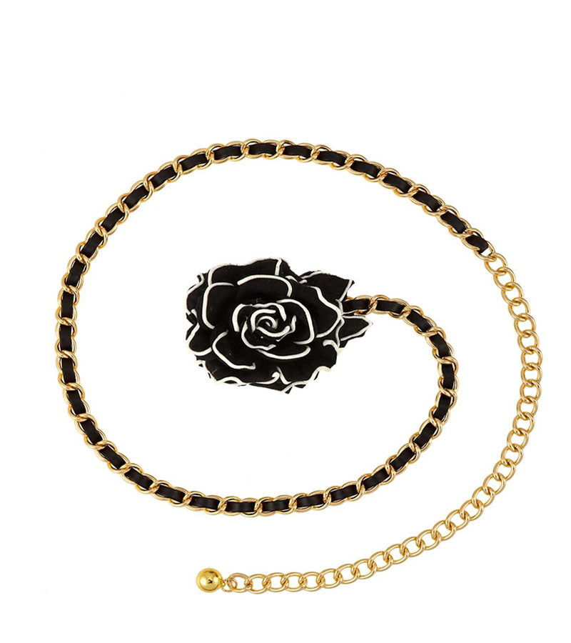BELT Flower Charm Accent Chain - catherinekcollections