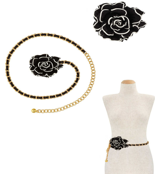 BELT Flower Charm Accent Chain - catherinekcollections