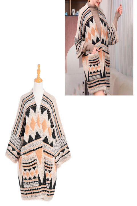 CARDIGAN Aztec pattern with pocket - catherinekcollections