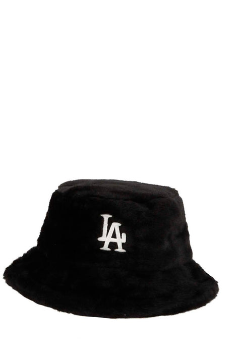 LA Embroidery Fur Bucket Hat - catherinekcollections