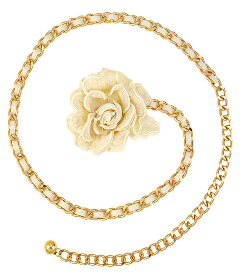 BELT Flower Charm Accent Chain - catherinekcollections