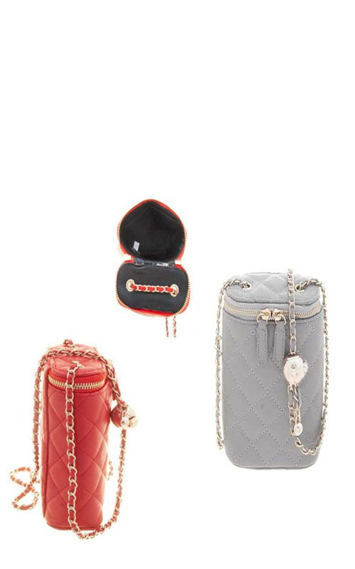 CROSSBODY-QUILTED ZIPPER CHAIN - catherinekcollections