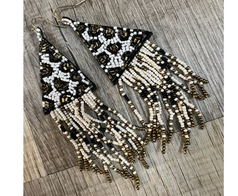 Leopard seed bead earrings - catherinekcollections